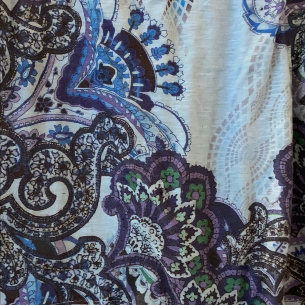 ENERGY WORLD WEAR blouse w/ studs rhinestones plue - Picture 6 of 6